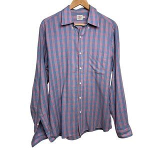 Faherty Blue Pink Buffalo Plaid Button Down Men’s Sz. M